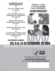 2008-09 Materials for National Influenza Vaccination Week graphic in spanish