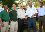 (from left) NRCS Hattiesburg Area Conservationist Wesley Kerr, NRCS Special Assistant to Chief Peter Fullerton, Merlyn Carlson, City of Pass Christian Public Works Department Mike Pavlisick, and Mississippi NRCS State Conservationist Homer L. Wilkes (NRCS photo)