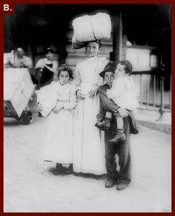 Italian immigrant family at Ellis Island
