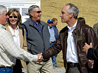 photo: Secretary Kempthorne congratulating A-LP Project sponsors