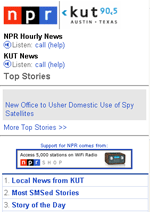 screen shot of NPR mobile web
