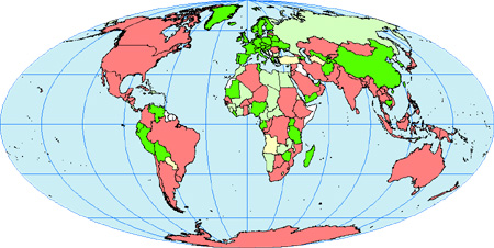 Graphic showing Progress of Global Map development
