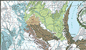 This is a full-scale image of a portion of the Principal Aquifers map. It also links to a reduced scale rendition of the map.