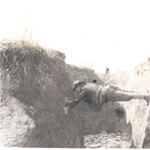 Soil Survey pioneer A. T. Sweet sampling soil in a Piedmont gully, Carroll County, Georgia, March 1921