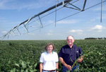 NRCS Civil Engineering Technician Kim Kolling helped designed Vernon Nelson’s center pivot to operate at its highest efficiency, reducing the amount of water pumped onto the field and saving energy (NRCS photo)