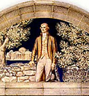 Photo: Part of a mural of Thomas Jefferson  located in the Science & Business Reading Room.
