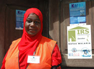 Photo of Jamila Hassan, Team Leader of Zanzibar Urban District Indoor Residual Sprayers.