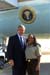 President George W. Bush met Malikah Rashied upon arrival in Stockton, California on Friday, August 23, 2002. Rashied works with the California Conservation Corps assisting with fire prevention and community clean-up projects. 