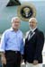 President George W. Bush met Paul Freeman upon arrival in Manchester, New Hampshire, on Friday, October 1, 2004.  Freeman is an active volunteer with the Greater Manchester Chapter of the American Red Cross.