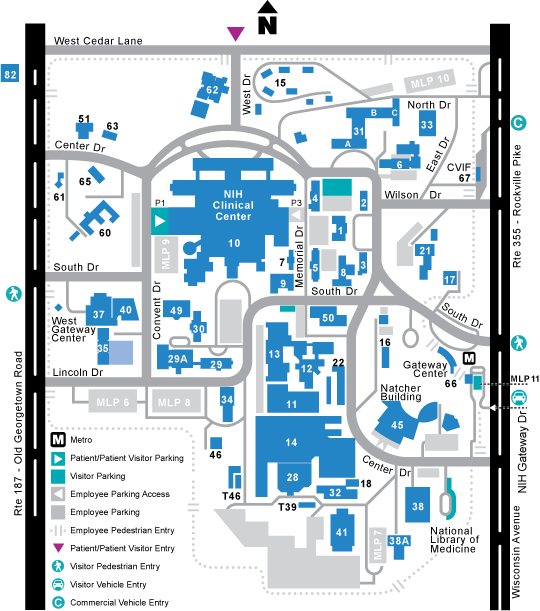 NIH Visitor Access Map with Perimeter Security