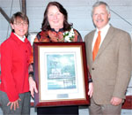(left to right) Virginia Chesapeake Bay Foundation (CBF) Executive Director, Ann Jennings with 2007 CBF Conservationist of the Year, M. Denise Doetzer and CBF Vice-Chairman Jim Rogers (NRCS photo -- click to enlarge)
