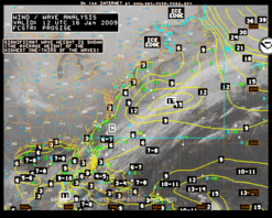 Latest W Atlantic offshore & adjacent waters sea state analysis (feet)