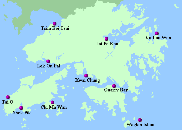  Map of locations with predicted tides