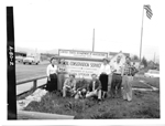 NRCS staff in Palmer, Alaska, September 12, 1958. (from left) Flavia Marcus, Wanda Somerville, Dupree Sanders (detailed from Texas), James DeMent (detailed from Louisiana), Allan Linn, Edna Wehking, Sam Rieger, and Cliff Marcus