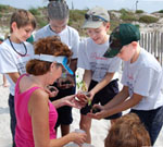 after brief instructions, the students were eager plant along the dunes