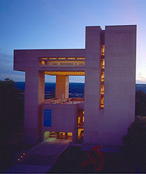 The Johnson Museum of Art at sunset