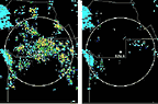 Radar reflectivity before and after ground clutter removal