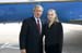 President George W. Bush met Ashley Stieb upon arrival in Denver, Colorado, on Monday, October 11, 2004.  Stieb, 15, is an active volunteer with Volunteer Outdoor Colorado’s (VOC) Youth Advisory Board. 