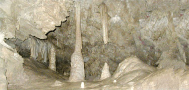 Cave formations seen along the Oregon Caves tour route.