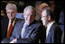 President George W. Bush speaks with United Nations Secretary-General Ban Ki-moon Thursday, April 3, 2008, during the 2008 NATO Summit in Bucharest.