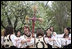 Traditional folk dancers perform during the Official NATO Spouses' Program Thursday, April 3, 2008, at Dimitrie Gusti Village Museum in Bucharest.