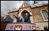 President George W. Bush and Prime Minister Ivo Sanader of Croatia, wave to the thousands who flocked to St. Mark's Square in downtown Zagreb Saturday, April 5, 2008, to see and hear the U.S. President.