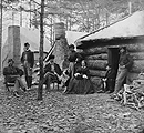 Brandy Station, Va. Officers and a Lady