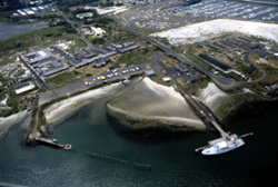 Aerial view of Yaquina Bay