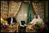 President George W. Bush and the King of Saudi Arabia Abdullah bin Abdulaziz sit for tea prior to dinner, Friday May 16, 2008, in the King's Villa at his Al Janadriyah Ranch in Saudi Arabia.