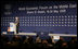 President George W. Bush speaks before the World Economic Forum on the Middle East Sunday, May 18, 2008, in Sharm El Sheikh, Egypt. The President told his audience, "I know these are trying times, but the future is in your hands –- and freedom and peace are within your grasp."