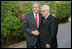 President George W. Bush shakes hands with Palestinian President Mahmoud Abbas Saturday, May 17, 2008, at the conclusion of their meeting with members of the media in Sharm el-Shiek, Egypt.