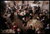 President George W. Bush and guests toasts Her Majesty Queen Elizabeth II of Great Britain following welcoming remarks Monday, May 7, 2007, during the State Dinner in her honor at the White House. White House photo by Eric Draper