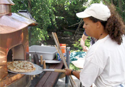 portable oven at farmer's market