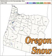 Link to a map of 24hr snowfall across Oregon