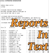 Link to the latest CoCoRaHS reports from Northwestern Oregon in text format
