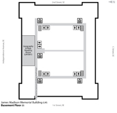 Floor plan map of Madison Building Basement