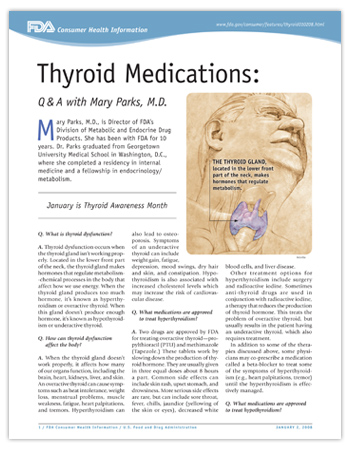 Cover page of PDF version of this article, including a medical illustration of a man's head and neck with the thyroid gland highlighted