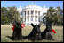 India, Barney and Miss Beazley pose patiently for a Valentine's photo on the South Lawn of the White House in this 2008 photograph. The First Kitty died peacefully at home Sunday, January 4, 2009, at the age of 18. White House photo by Joyce N. Boghosian