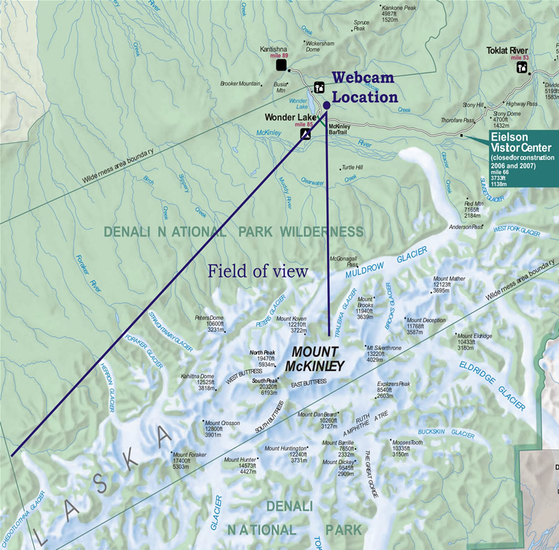 Map of Denali National Park and Preserve Digital Camera Field of View