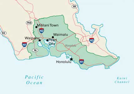 Map of Hawaii's 1st District