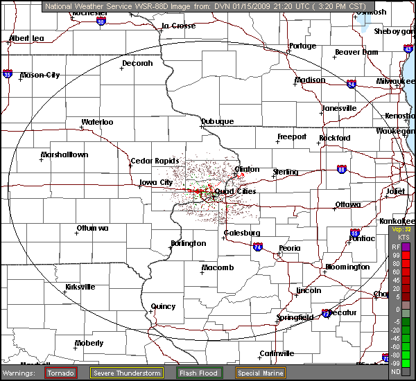 Click for latest Base Velocity radar loop from the Quad Cities, IA radar and current weather warnings