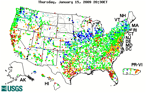 USGS Streamflow Condition Map