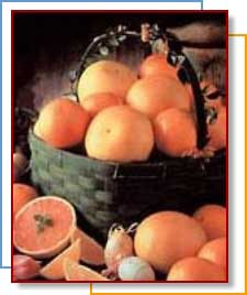 Photo of a basket of grapefruits