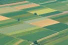 aerial view of agriculture tillage of fields.