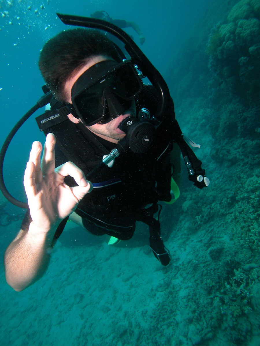 Friend diving