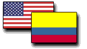 Flags of the United States and Colombia