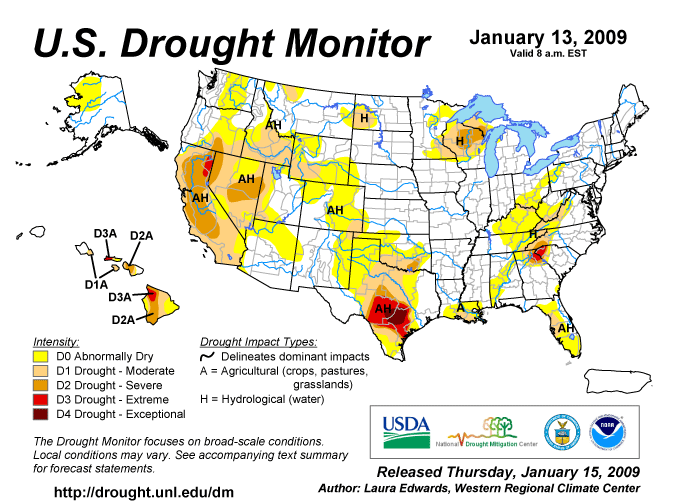 graphic representing areas of drought