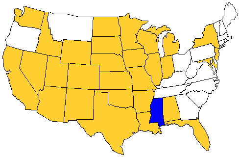 Map of states currently with USDA Certified Mediation Programs