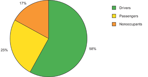 Decedent’s role in nonalcohol-related traffic crash fatalities, United States, 2002