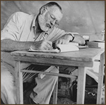 Hemingway at His Writing Desk During His African Safari